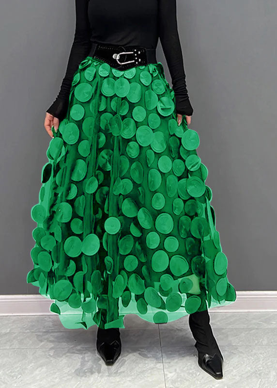 Ivyshape | Chic skirt made of polka dot and tulle patchwork