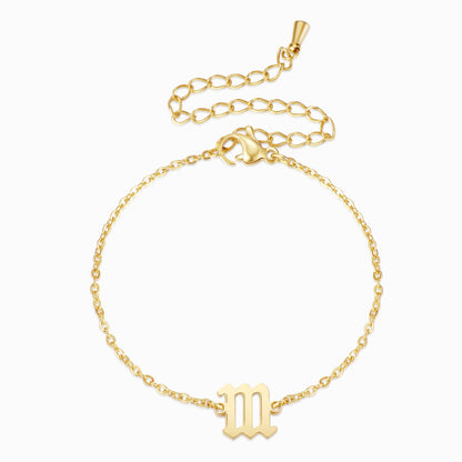 Gold angel number 111 bracelet on a white background