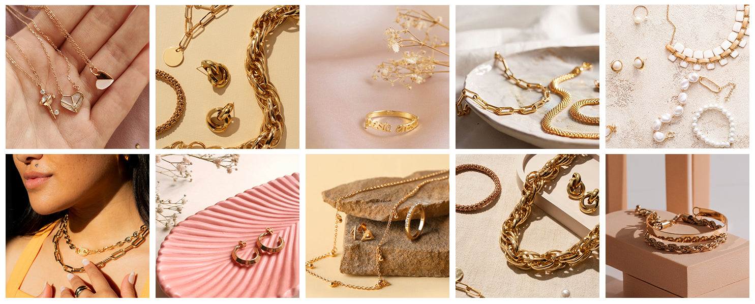 collage image of jewelries