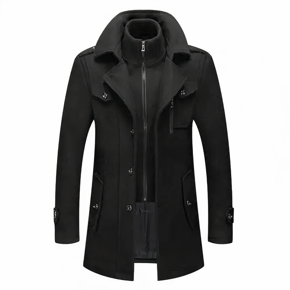 Ivyshape | Fashionable Double Collar Jacket for Men