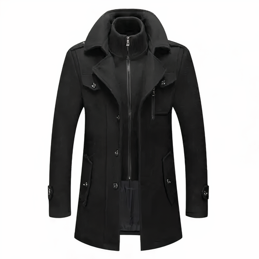 Ivyshape | Fashionable Double Collar Jacket for Men