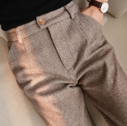 Ivyshape | Woolen Winter Pants